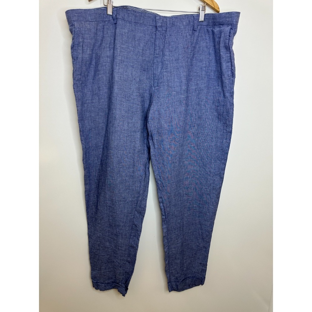Murano Baird McNutt 100% Linen Alex Fit Flat Front Pants Mens 48" x 32" Cuffed - Picture 2 of 12